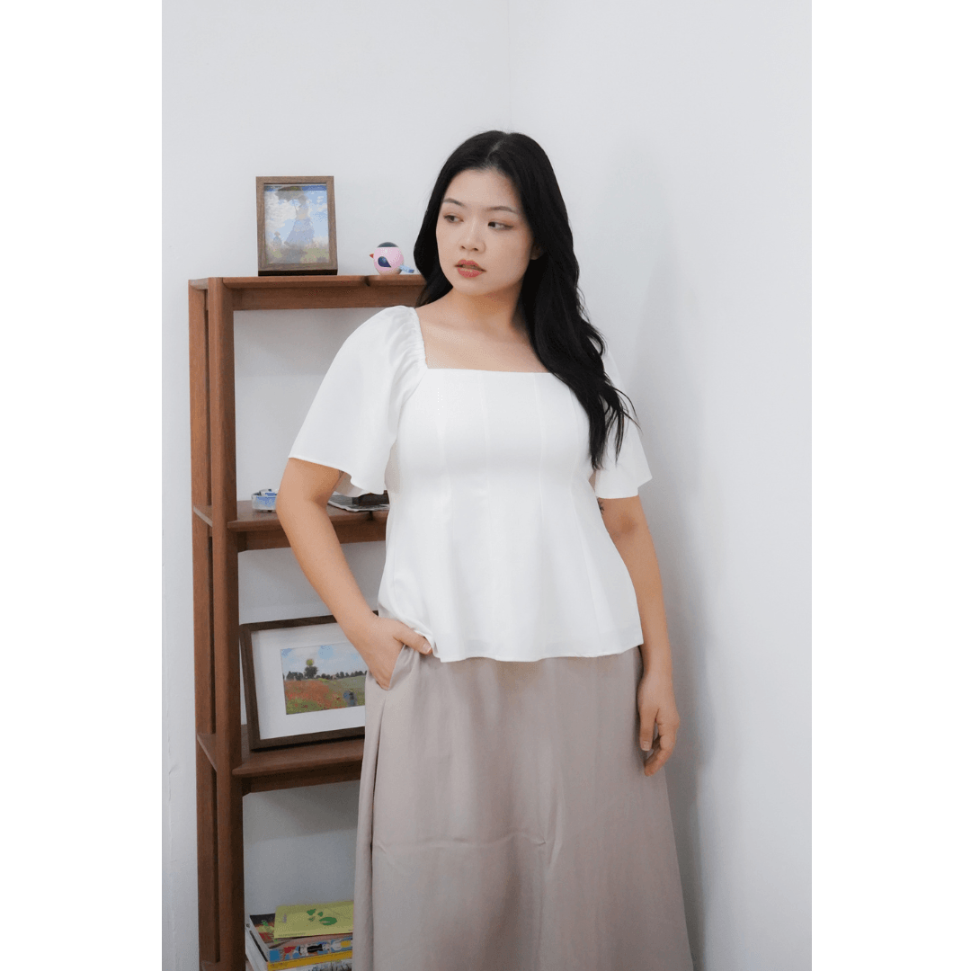 Bailey Flutter Sleeve Panelled Top.png