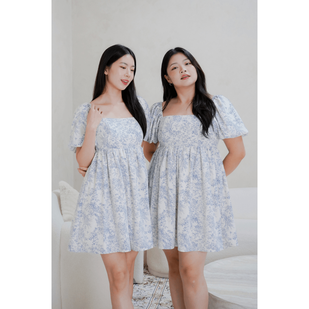 Blue Floral Puffed Sleeve Dress (2).png