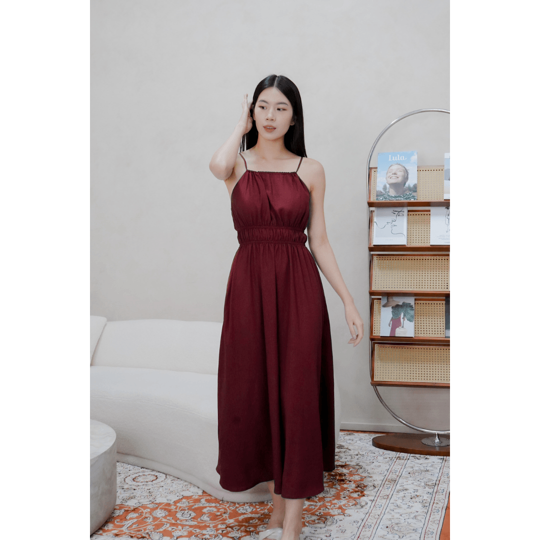 Sora Halter Textured Polye Dress.png